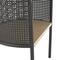 22.25" Light Brown Wooden Half-Moon Two-Toned 1-Shelf Accent Table with Mesh Back Panel
